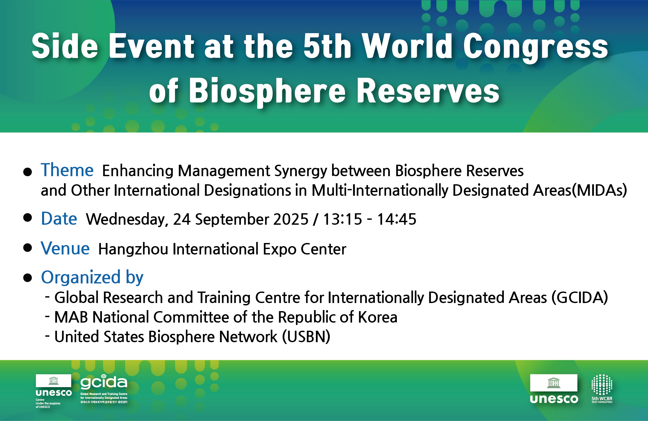 Side Event at the 5th World Congress of Biosphere Reserves